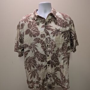 Men's Tropical Brown Floral Shirt